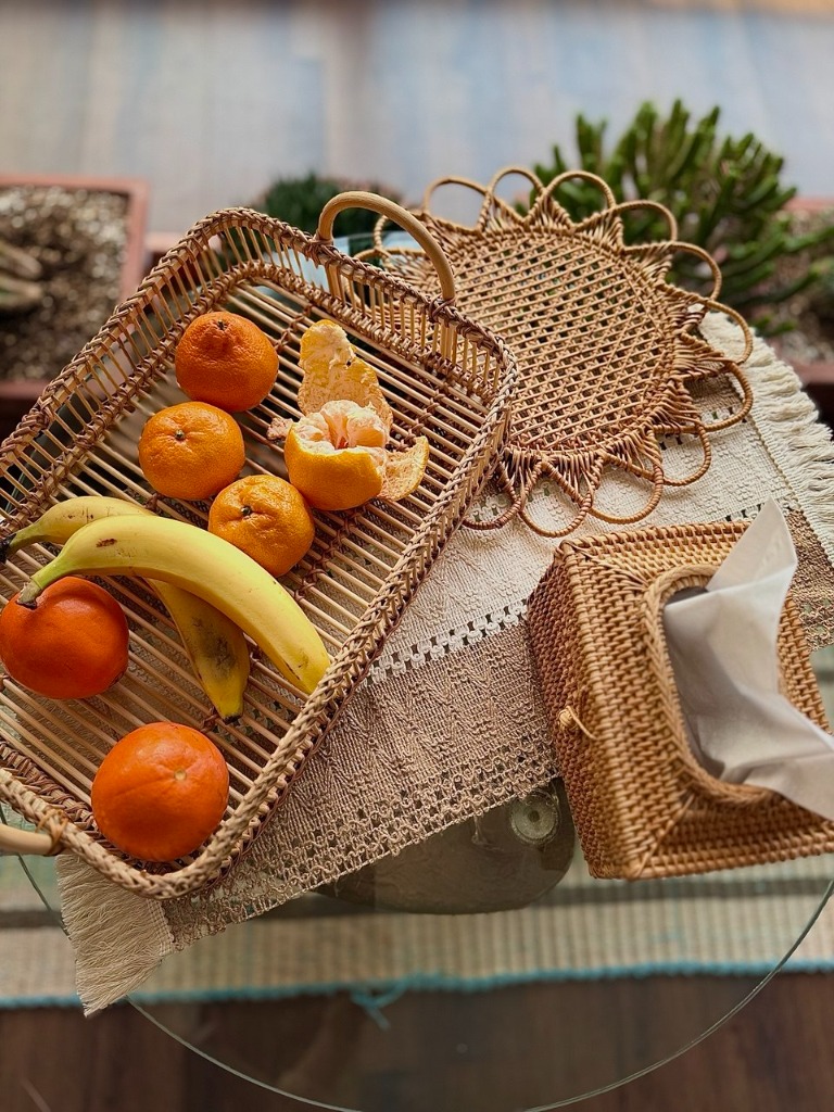 سینی رتان دست‌بافت